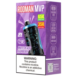 White Peach Raspberry RODMAN MVP 65K Puffs Disposable Vape